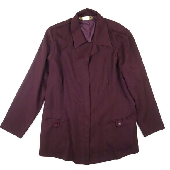 ASHLEY STEWART - WOMEN'S PURPLE BLAZER SUIT JACKET - SIZE 16 - Picture 2 of 5